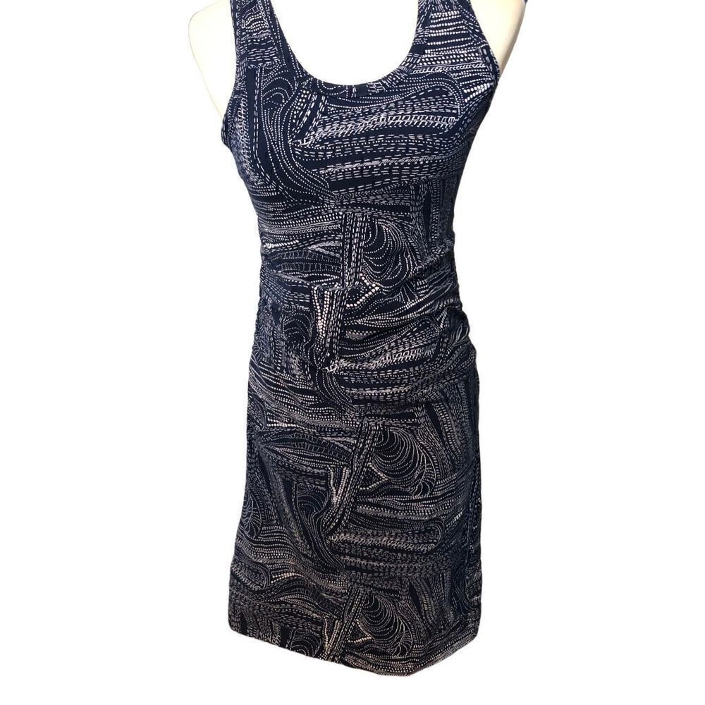 LIZ LANGE navy blue and white sleeveless WOMENS MATERNITY DRESS